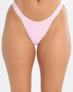 Bikinis*Topanga Savannah Classic Bikini Bottom Pink Gingham