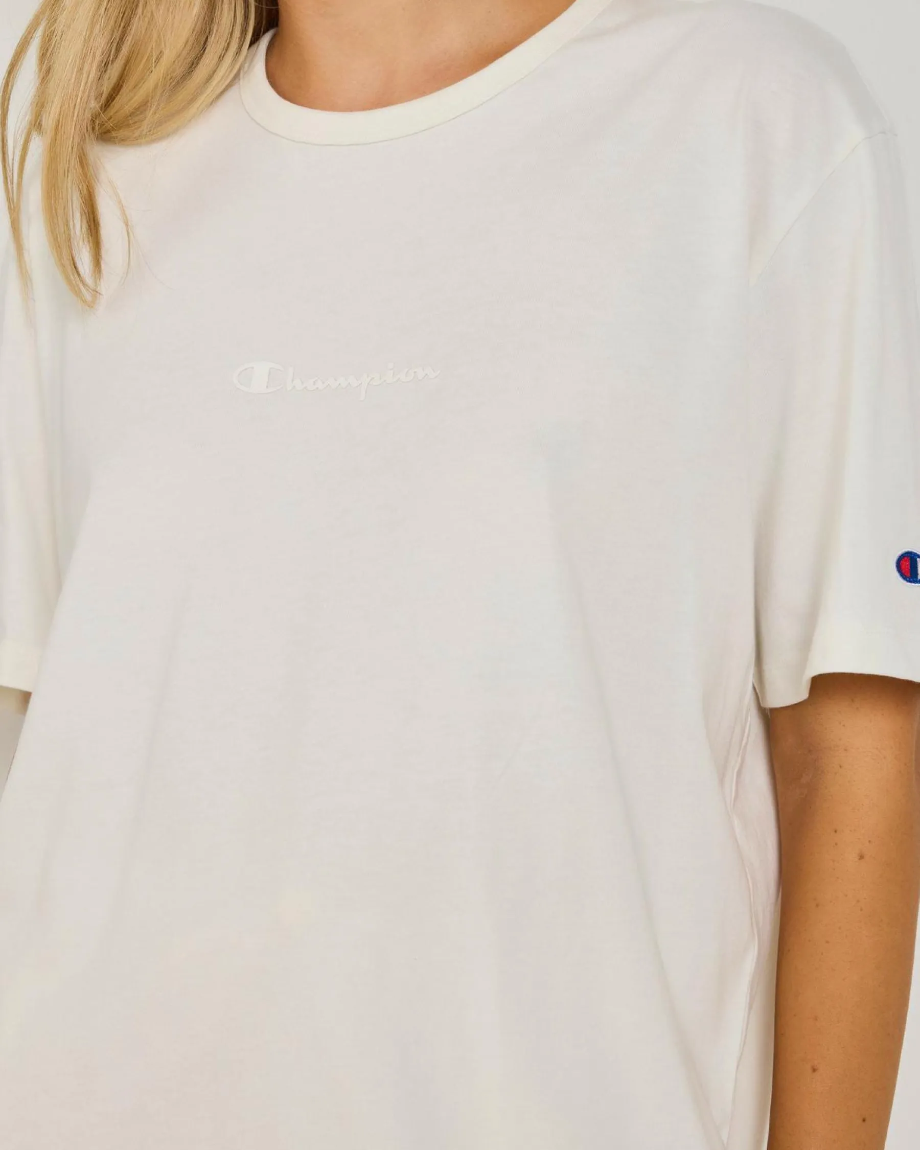 Sets|Tops*Champion Script Oversized T-Shirt Pearl