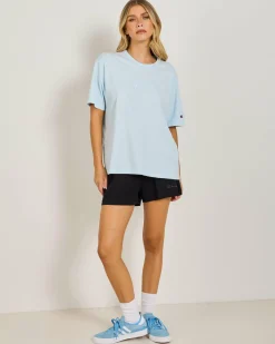 Sets|Tops*Champion Script Oversized T-Shirt Spring Sky Blue