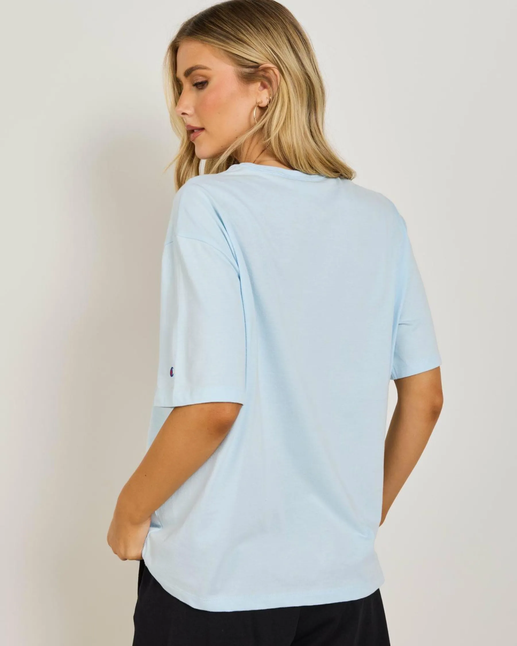 Sets|Tops*Champion Script Oversized T-Shirt Spring Sky Blue
