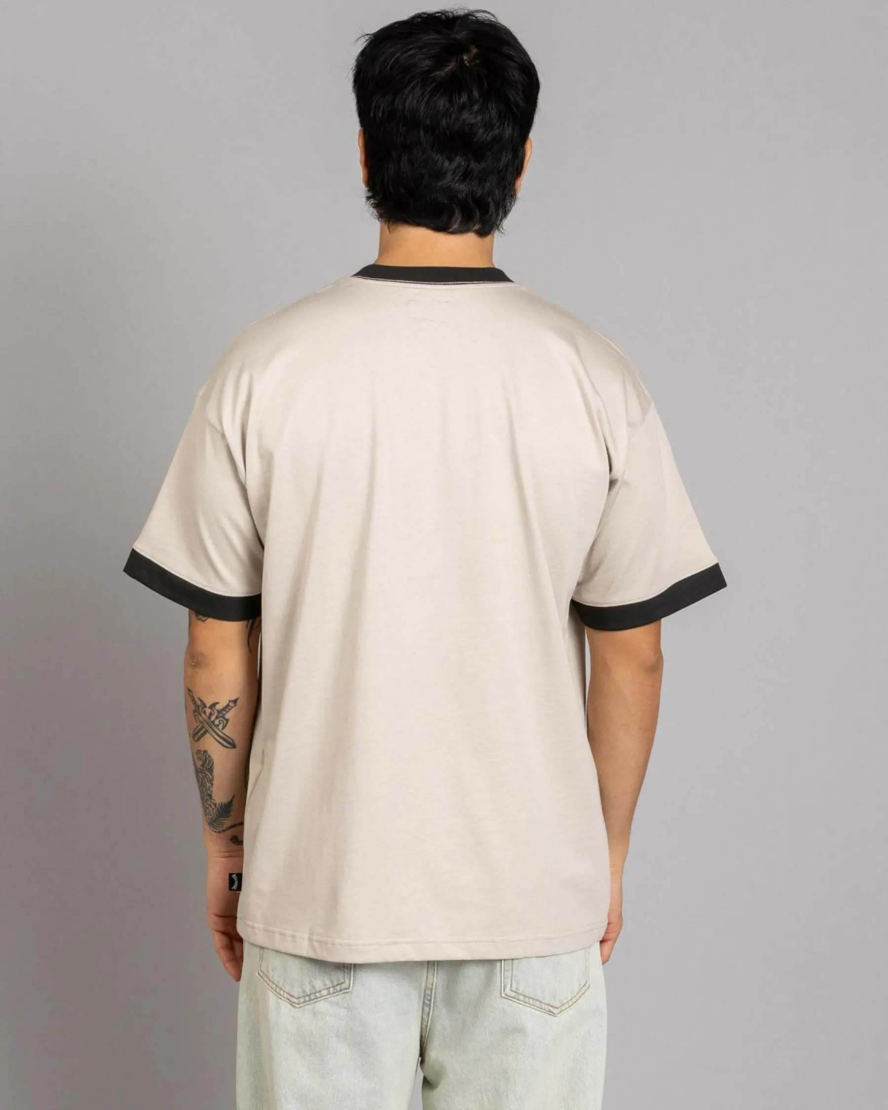 Tops & T-Shirts*Billabong Script Ringer T-Shirt Stone