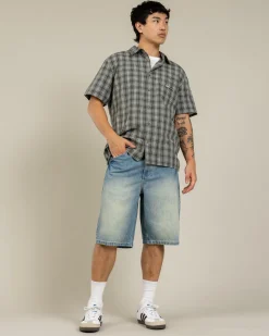 Denim|Shorts & Bottoms*Billabong Script Smoko Denim Shorts Sun Faded Indigo