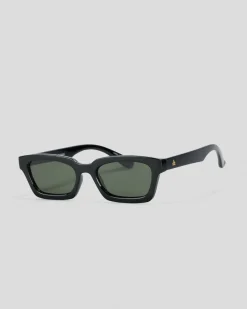 Sunglasses*Aire Sculptor Polarised Sunglasses Black/ Green Mono