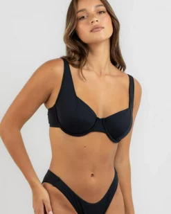 Bikinis*Roxy SD Beach Classic Underwire D Cup Bikini Top Anthracite