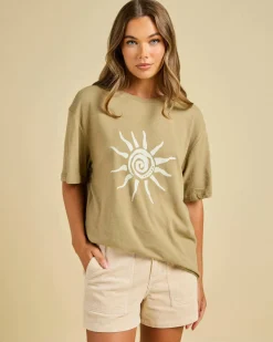 Best Seafarer Oversized T-Shirt Women Linen Blend|Tops