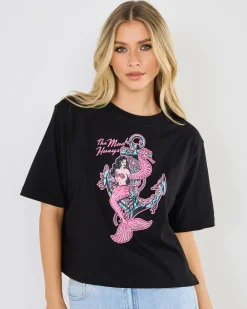Tops*The Mad Hueys Seahorse Anchor Boxy T-Shirt Black
