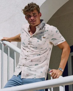 Tops & T-Shirts|Linen Blend*Salty Life Seashore Short Sleeve Shirt Natural