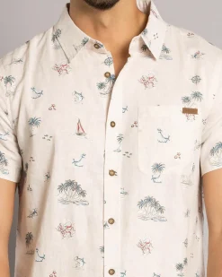 Tops & T-Shirts|Linen Blend*Salty Life Seashore Short Sleeve Shirt Natural