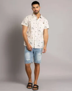 Tops & T-Shirts|Linen Blend*Salty Life Seashore Short Sleeve Shirt Natural
