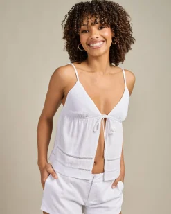 Online Seraphina Hawaii Tie Front Top Women Sets|Linen Blend