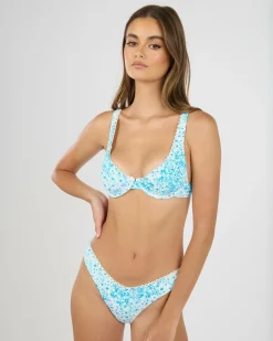 Bikinis*Rhythm Serenity Floral Panelled Underwire Bikini Top Blue