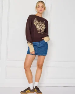 Knitwear|Jumpers & Hoodies*Afends Set Fire Recycled Knit Sweater Coffee