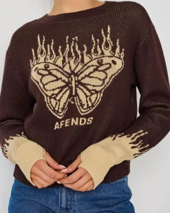 Knitwear|Jumpers & Hoodies*Afends Set Fire Recycled Knit Sweater Coffee