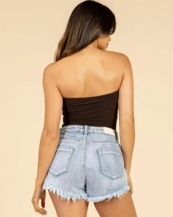Denim|Bottoms*DESU Shannah Denim Shorts Light Mid
