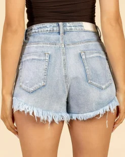 Denim|Bottoms*DESU Shannah Denim Shorts Light Mid