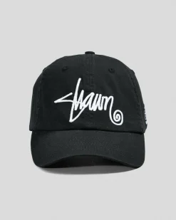 Headwear*S-Double Shawn Script Strapback Cap Black