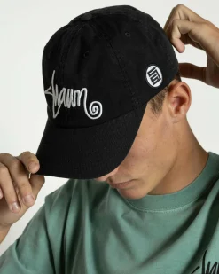 Headwear*S-Double Shawn Script Strapback Cap Black