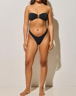Bikinis*Kaiami Shell Bandeau Bikini Top Black