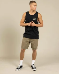 Tops & T-Shirts*The Mad Hueys She'll Be Right Singlet Washed Black