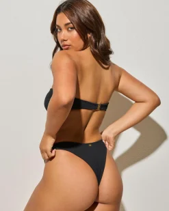 Bikinis*Kaiami Shell High Cut Bikini Bottom Black
