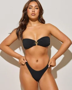 Bikinis*Kaiami Shell High Cut Bikini Bottom Black
