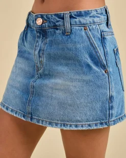 Outlet Shelly Denim Skort Women Denim|Bottoms