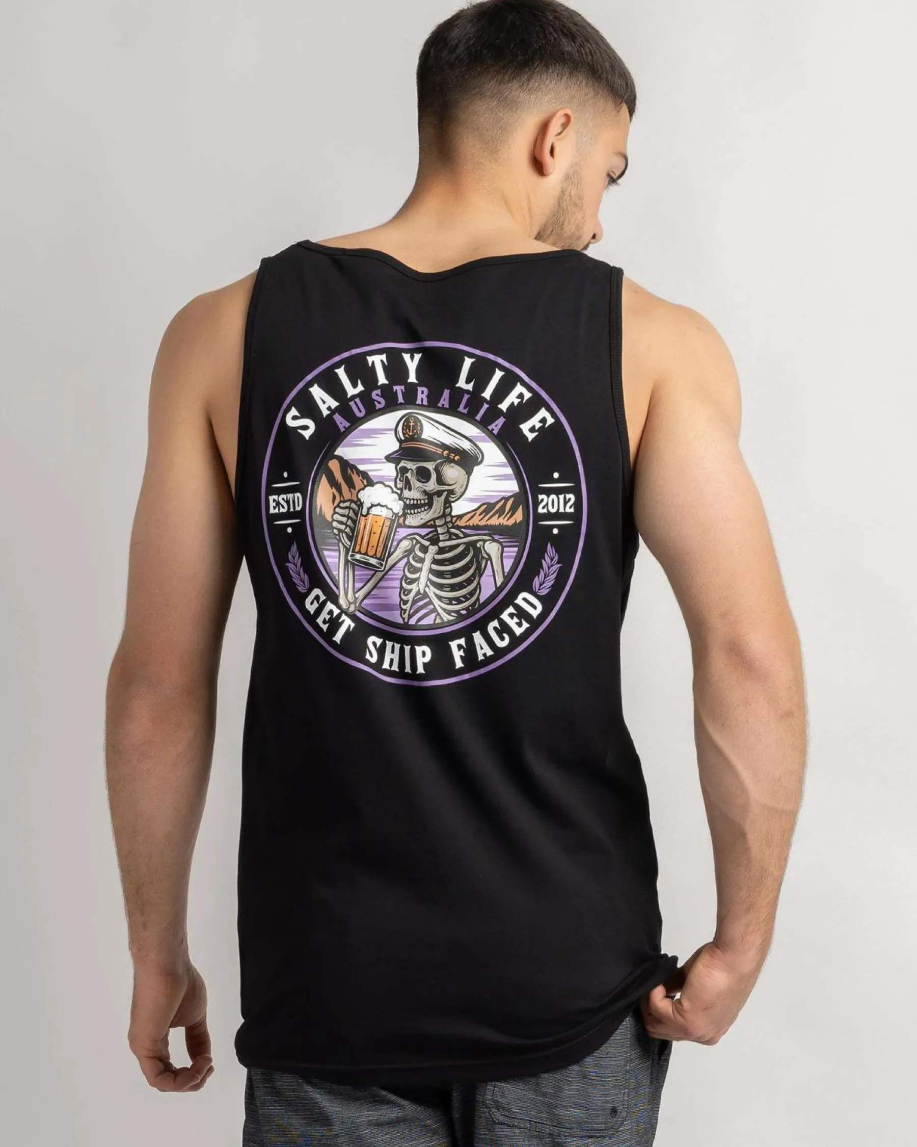 Tops & T-Shirts*Salty Life Ship Faced Singlet Black