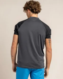 Rashies*Rip Curl Shock Short Sleeve Rash Vest Black Marle