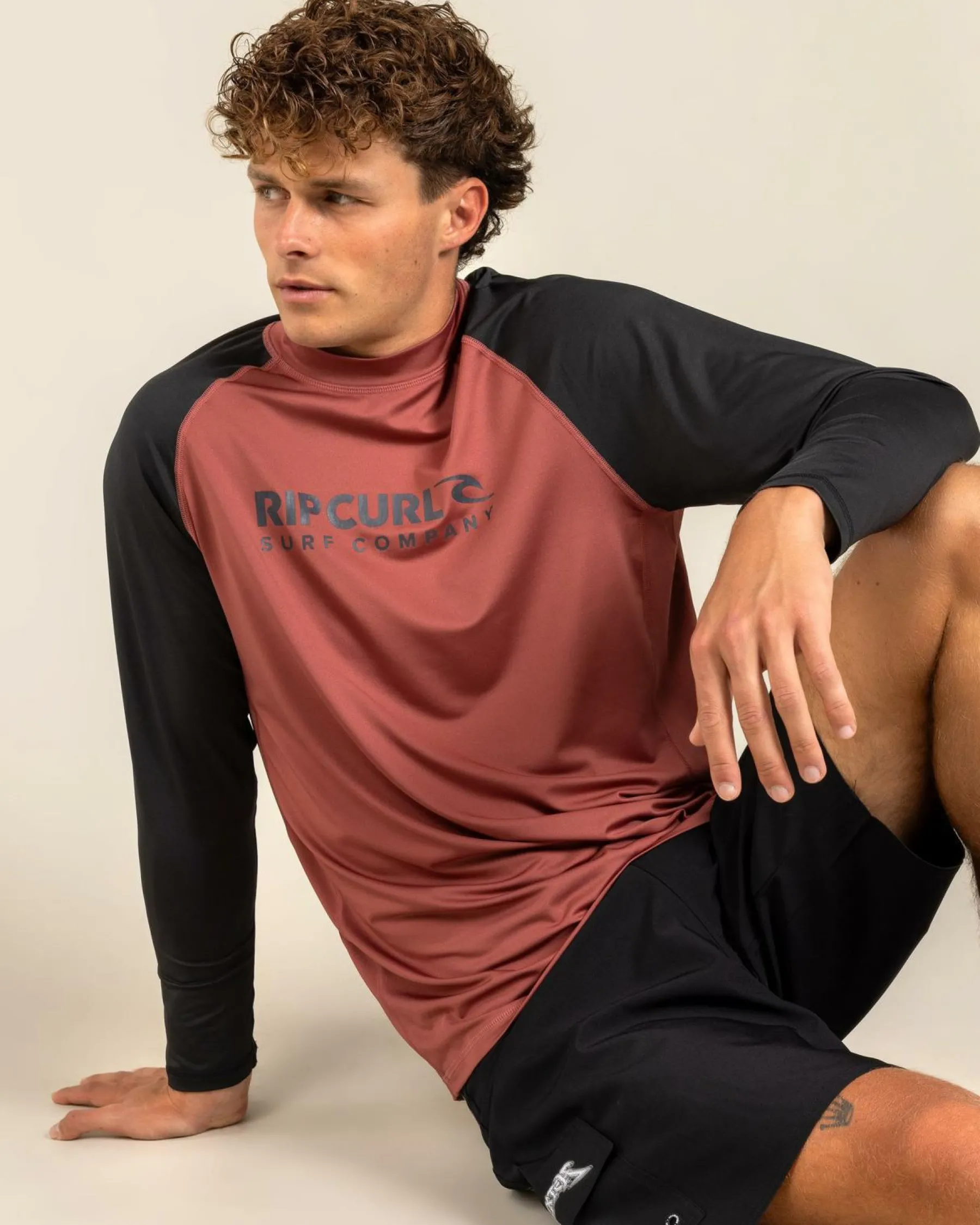 Rashies*Rip Curl Shock UPF Long Sleeve Rash Vest Apple Butter