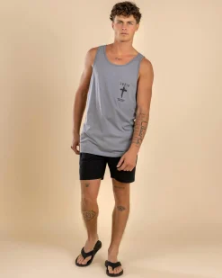 Tops & T-Shirts*Lucid Shrine Singlet Lt Grey Acid