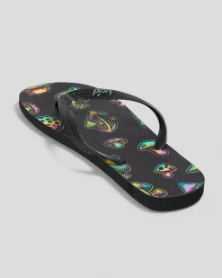 2 For Shoe Deals|Flip Flops & Sandals*Lucid Shrooms Thongs Black