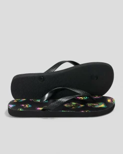 2 For Shoe Deals|Flip Flops & Sandals*Lucid Shrooms Thongs Black