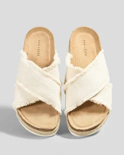 Sandals*Ava And Ever Sierra Slide Sandals Natural