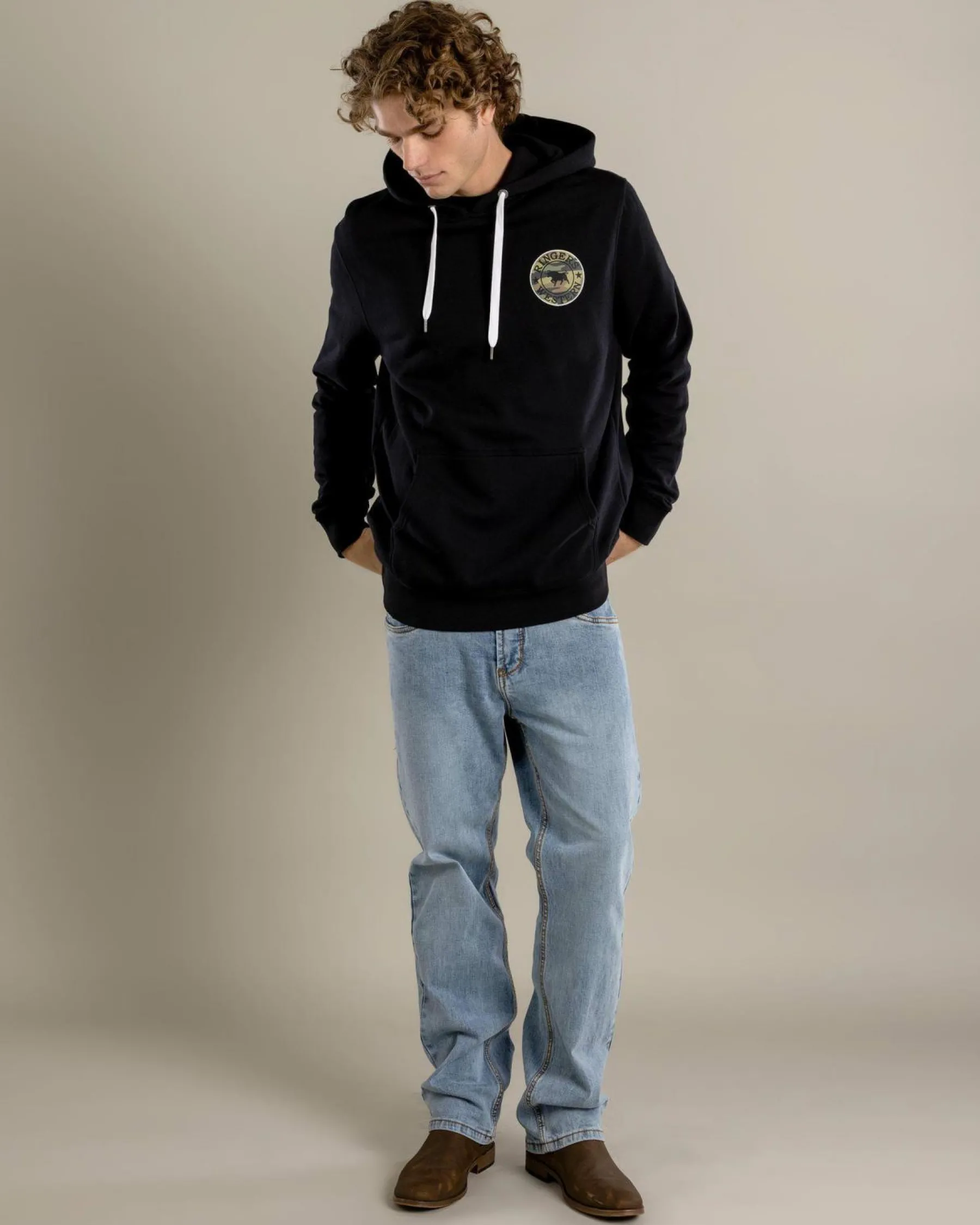 Hoodies & Sweatshirts*Ringers Western Signature Bull Hoodie Black With Camo