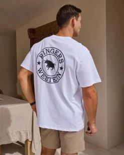 Tops & T-Shirts*Ringers Western Signature Bull Relaxed T-Shirt White/black