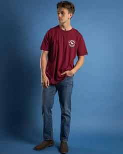 Tops & T-Shirts*Ringers Western Signature Bull Relaxed T-Shirt Burgundy/white