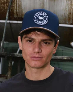 Headwear*Ringers Western Signature Bull Trucker Cap Navy/chocolate