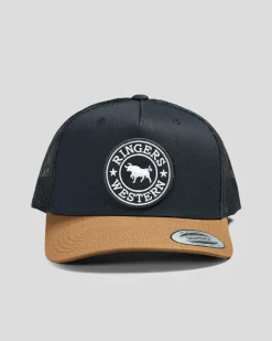 Headwear*Ringers Western Signature Bull Trucker Cap Dark Navy/clay