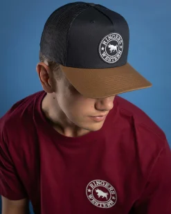 Headwear*Ringers Western Signature Bull Trucker Cap Dark Navy/clay