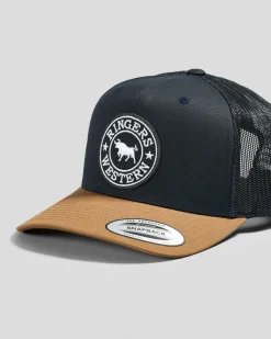 Headwear*Ringers Western Signature Bull Trucker Cap Dark Navy/clay
