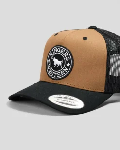 Headwear*Ringers Western Signature Bull Trucker Cap Clay/black