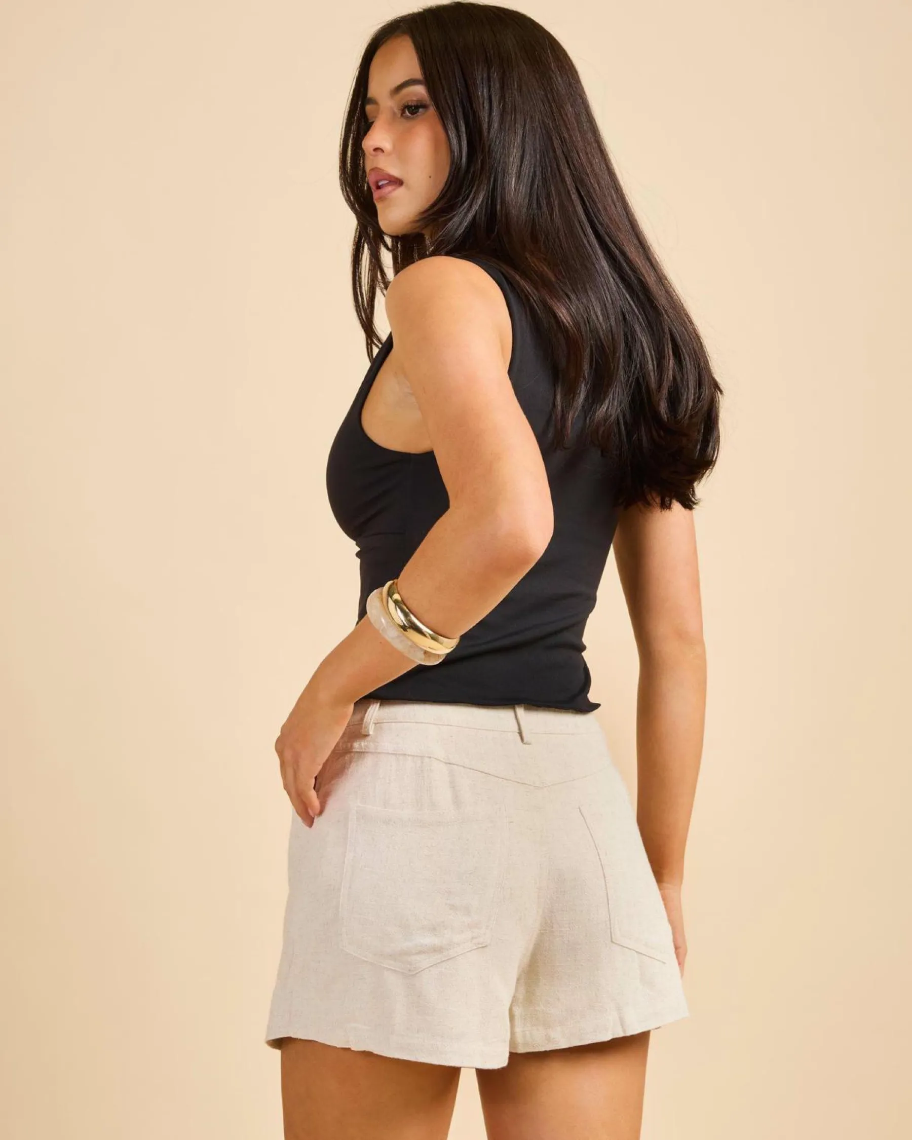 Sets|Linen Blend*Mooloola Silvi Dallis Skort Natural Salt & Pepper