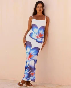 Dresses*Ava And Ever Simmi Maxi Dress White/blue Floral