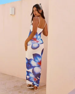 Dresses*Ava And Ever Simmi Maxi Dress White/blue Floral