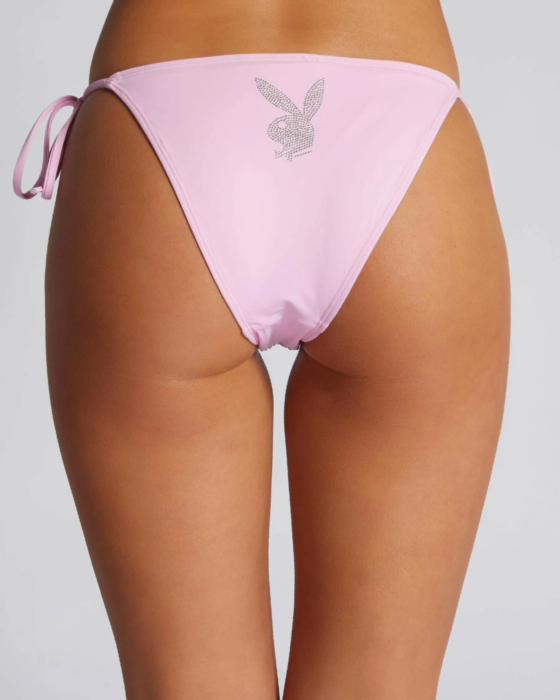 Bikinis*Playboy Single Bunny Diamonte Tie Side Bikini Bottom Pink