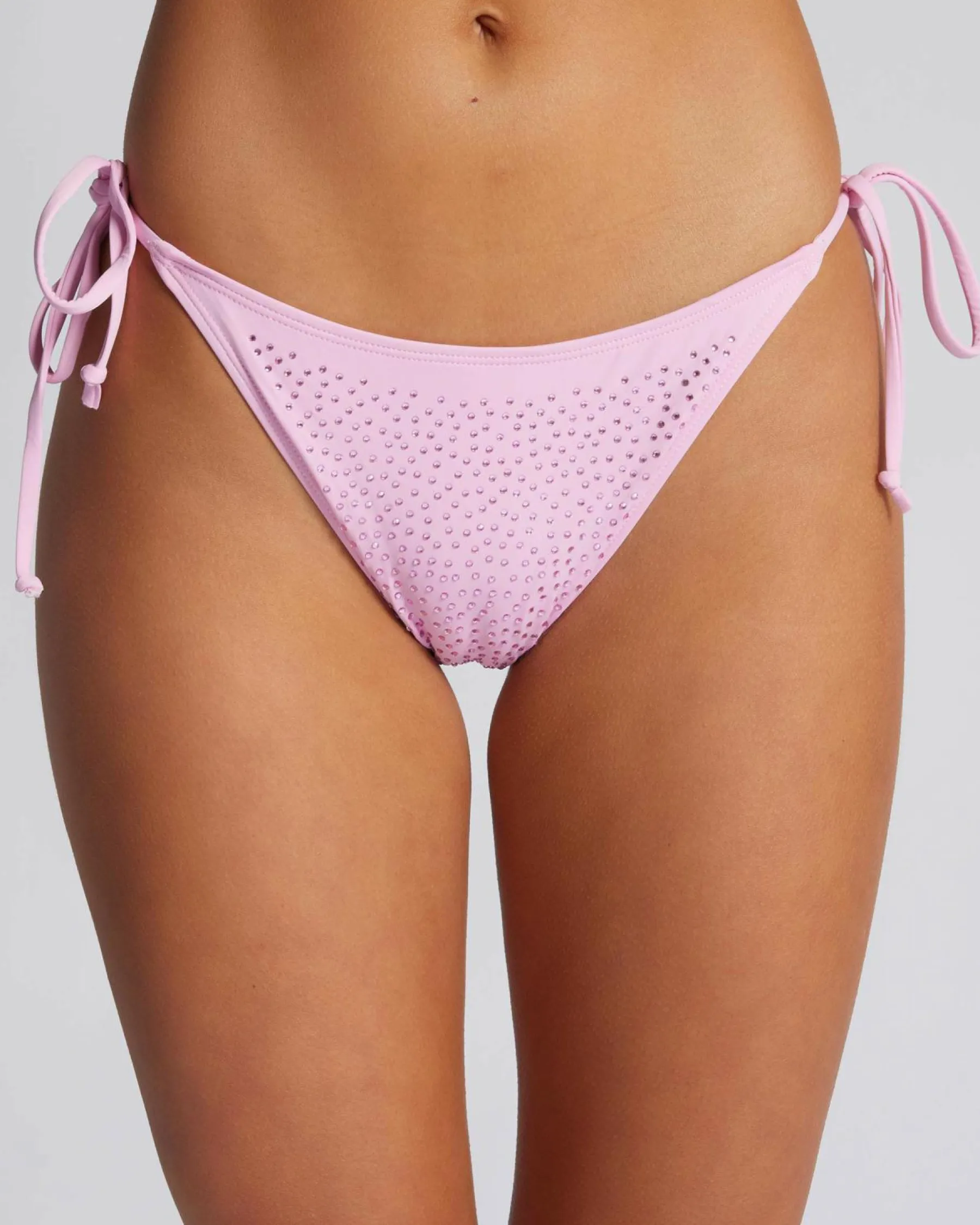 Bikinis*Playboy Single Bunny Diamonte Tie Side Bikini Bottom Pink