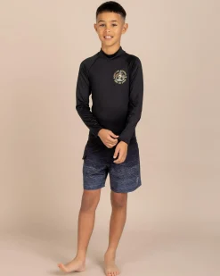 Rashies*Salty Life Sink Or Swim Long Sleeve Rash Vest Black