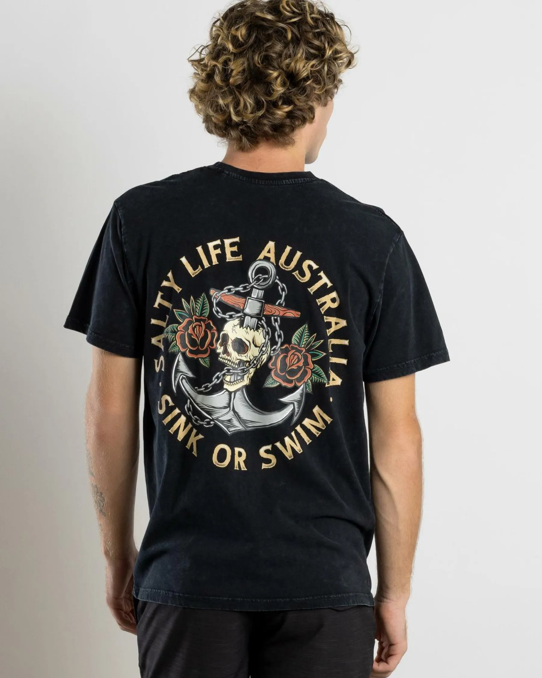 Tops & T-Shirts*Salty Life Sink or Swim T-Shirt Navy Acid