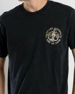 Tops & T-Shirts*Salty Life Sink or Swim T-Shirt Navy Acid