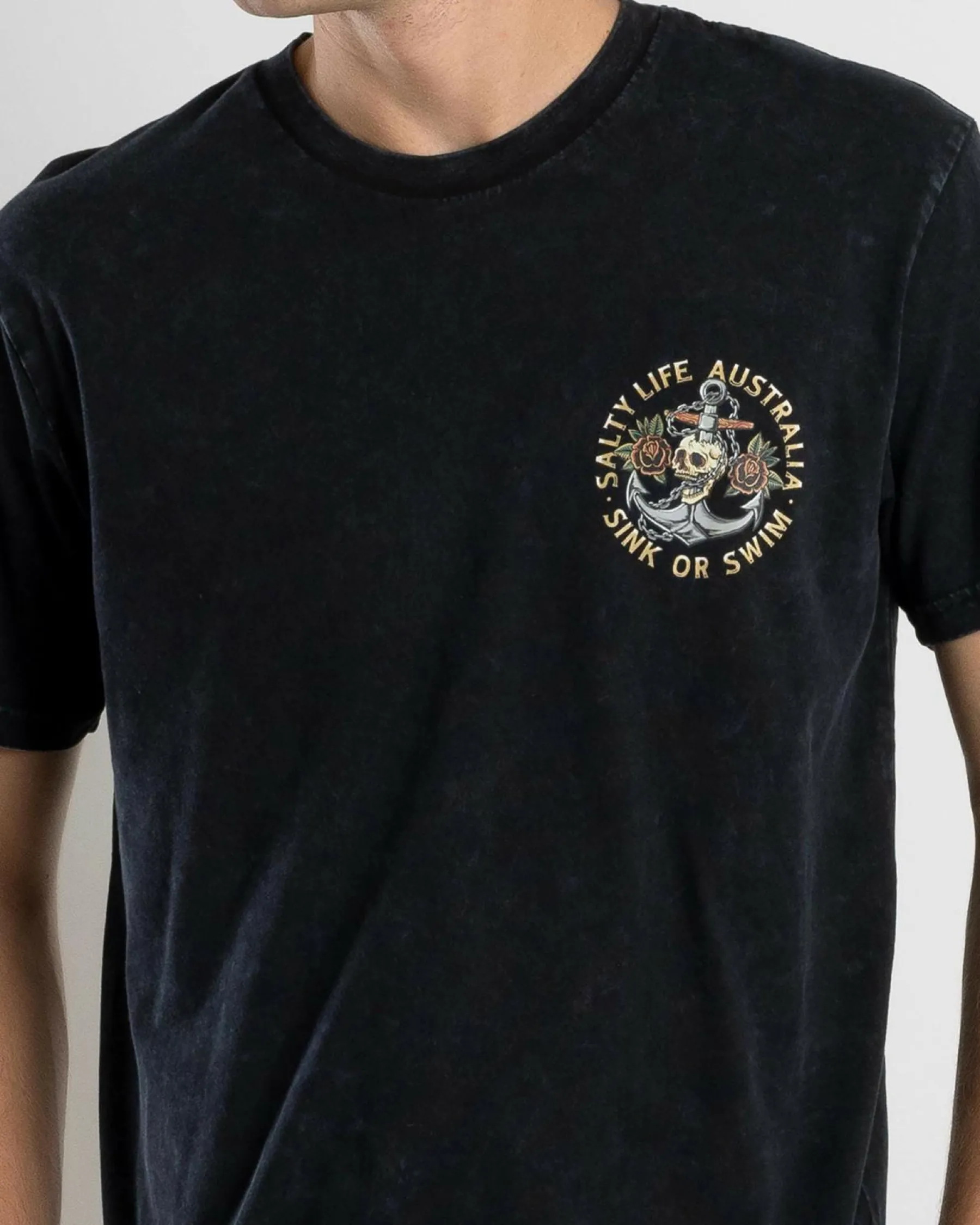 Tops & T-Shirts*Salty Life Sink or Swim T-Shirt Navy Acid